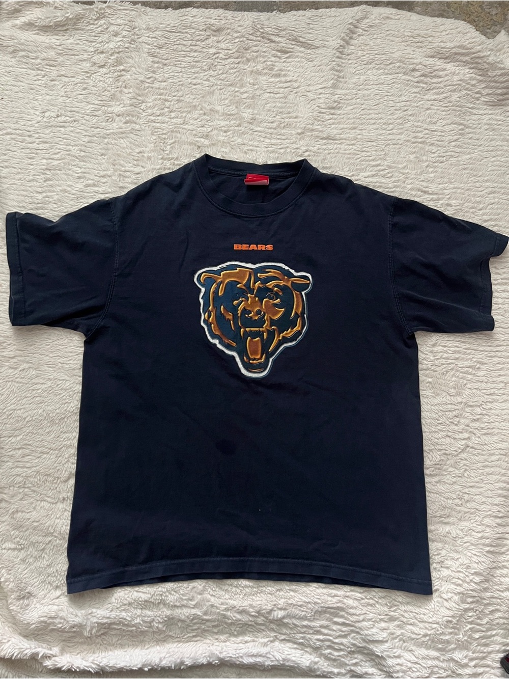 Vintage Chicago Bears NFL Navy Blue Graphic T-Shirt | Size XL